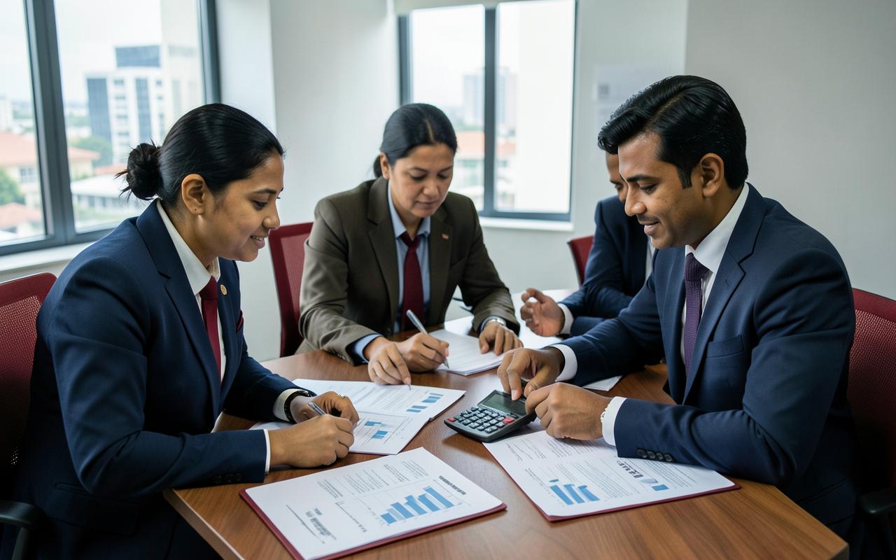 Legal and finance professionals reviewing tax records